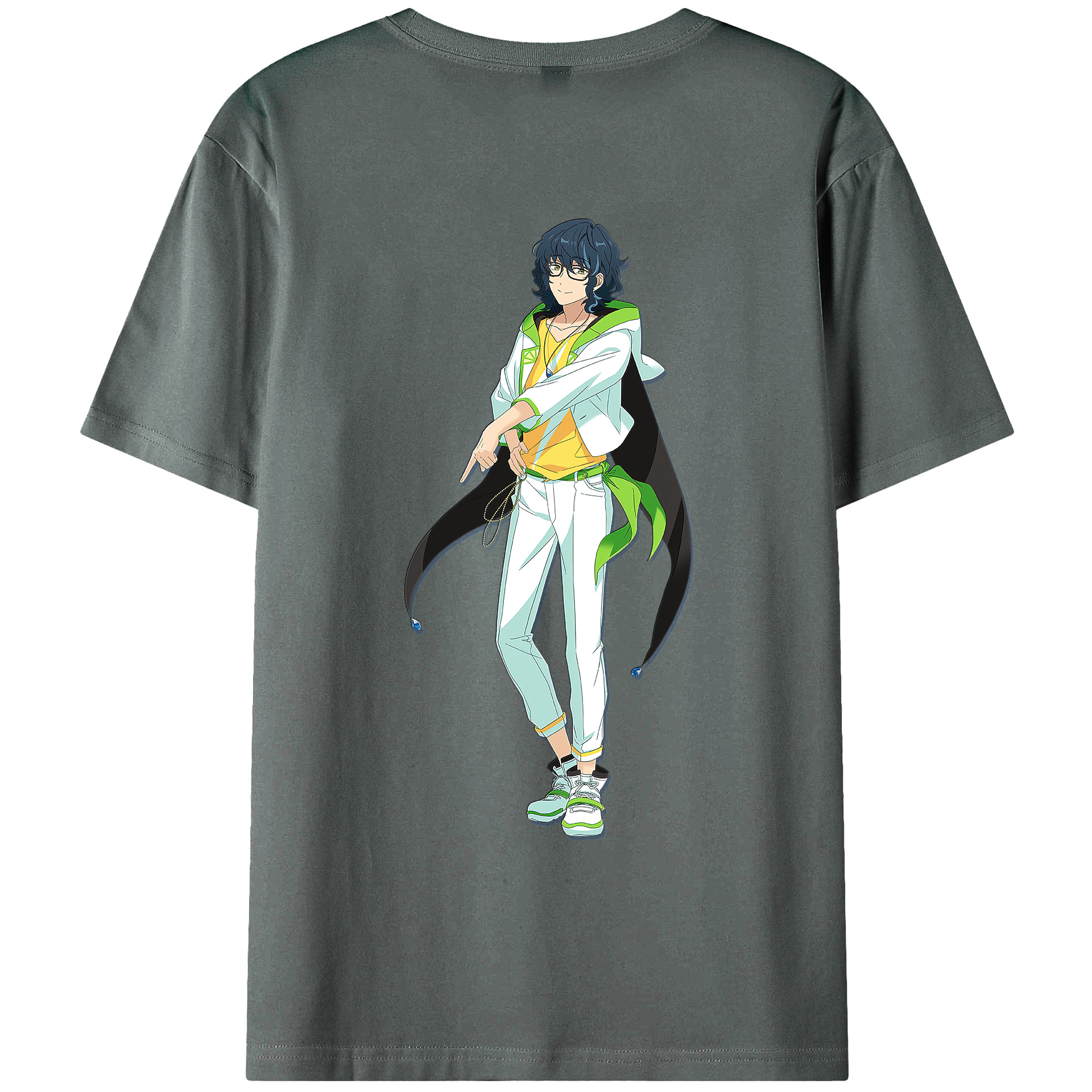 （画像用） あんさんぶるスターズ! Ensemble Stars 綿100％ メンズ半袖Tシャツ（バックプリント） 通気性